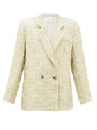 Matchesfashion.com Rodarte - Double-breasted Metallic-tweed Suit Jacket - Womens - Gold