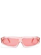 Matchesfashion.com Marques'almeida - Transparent Acetate Angular Frame Sunglasses - Womens - Pink