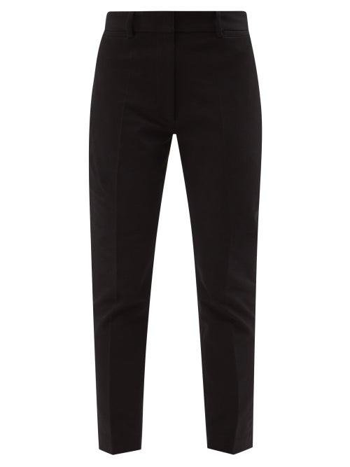 Joseph - Tahis Skinny-leg Cropped Gabardine Trousers - Womens - Black