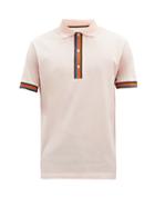 Matchesfashion.com Paul Smith - Artist-stripe Cotton-piqu Polo Shirt - Mens - Pink