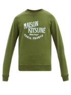 Matchesfashion.com Maison Kitsun - Palais Royal Flocked Jersey Sweatshirt - Mens - Khaki