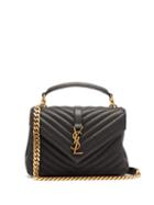 Matchesfashion.com Saint Laurent - College Monogram Quilted-leather Cross-body Bag - Womens - Black