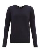 Matchesfashion.com Jil Sander - V-neck Cashmere Sweater - Womens - Navy