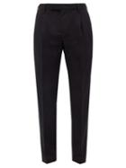 Matchesfashion.com Dunhill - Pleated Wool-blend Slim-leg Trousers - Mens - Black