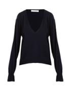 Matchesfashion.com Ryan Roche - Deep V Neck Cashmere Sweater - Womens - Navy