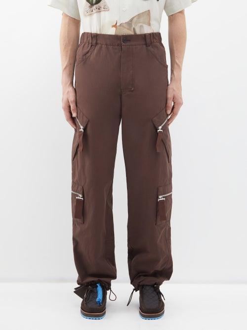 Jacquemus - Zip-pocket Cotton Cargo Trousers - Mens - Brown