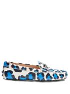 Tod's Gommini Leopard-print T-bar Leather Loafers