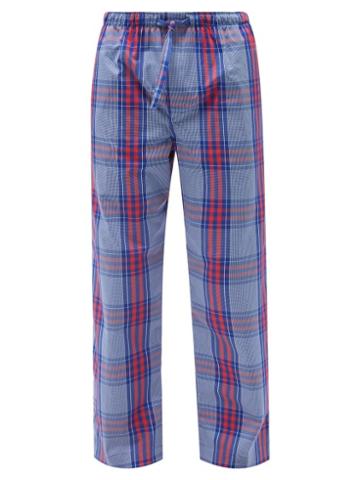 Mens Basics Derek Rose - Barker Checked Cotton Lounge Trousers - Mens - Multi