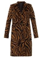 Matchesfashion.com Nili Lotan - Rosalin Tiger Print Cotton Velour Coat - Womens - Black Brown