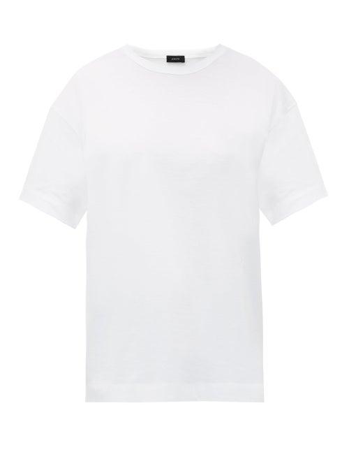 Matchesfashion.com Joseph - Perfect Logo Embroidered Cotton Jersey T Shirt - Womens - White