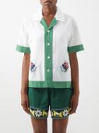Bode - Primary Sailboat Embroidered Linen-blend Shirt - Womens - Cream Multi