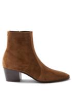 Saint Laurent - Suede Ankle Boots - Womens - Brown