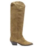 Matchesfashion.com Isabel Marant - Denvee Suede Knee High Boots - Womens - Khaki