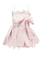 Cecilie Bahnsen - Jolene Waist-sash Quilted-satin Midi Top - Womens - Light Pink