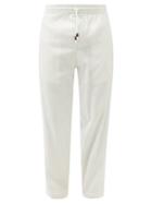 Mens Rtw Smr Days - Malibu Drawstring Striped Cotton-blend Trousers - Mens - White