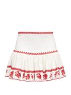 Matchesfashion.com Isabel Marant Toile - Russel Embroidered Crepe Mini Skirt - Womens - Red White