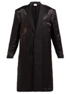 Matchesfashion.com Vetements - Reversed Single Breasted Satin And Wool Coat - Womens - Black