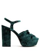 Saint Laurent Farrah Velvet Platform Sandals