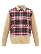 Junya Watanabe - Plaid-panel Cotton-canvas Shirt - Mens - Beige