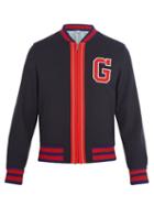 Matchesfashion.com Gucci - Logo Appliqu Wool Bomber Jacket - Mens - Blue