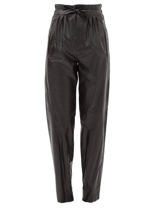 Matchesfashion.com Isabel Marant - Duard Pleated Faux-leather Trousers - Womens - Black