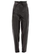 Matchesfashion.com Isabel Marant - Duard Pleated Faux-leather Trousers - Womens - Black