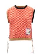 La Fetiche - Riley Optic-jacquard Wool Tank Top - Womens - Pink Multi