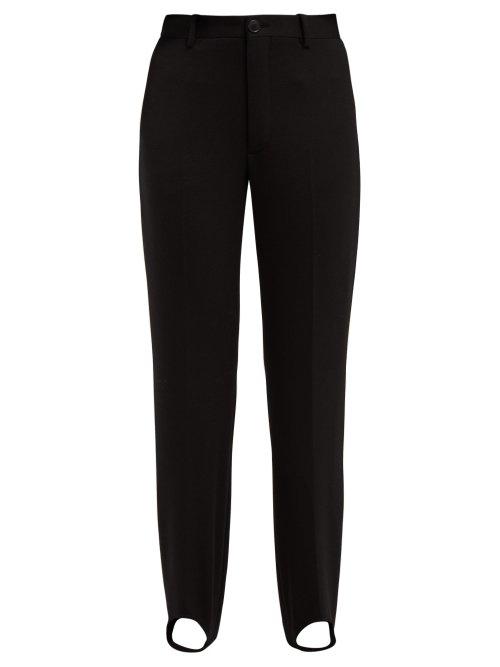 Matchesfashion.com Balenciaga - Pantasock Stirrup Hem Technical Tailored Trousers - Womens - Black
