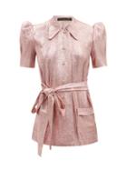Matchesfashion.com The Vampire's Wife - The Persuasion Wool-blend Lam Blouse - Womens - Pink Gold