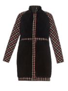 Moncler Gamme Rouge Shearling And Checked-wool Coat