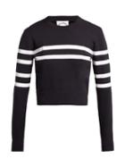 Matchesfashion.com The Upside - Nala Striped Cotton Blend Sweater - Womens - Navy