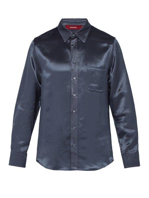 Matchesfashion.com Sies Marjan - Sander Satin Shirt - Mens - Blue