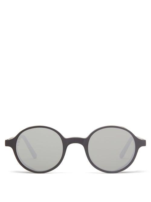 Matchesfashion.com L.g.r Sunglasses - Reunion Explorer Round Acetate Sunglasses - Mens - Black Grey
