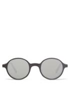 Matchesfashion.com L.g.r Sunglasses - Reunion Explorer Round Acetate Sunglasses - Mens - Black Grey