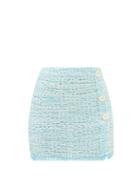 Acne Studios - Kelroy Knitted Cotton-blend Mini Skirt - Womens - Light Blue
