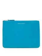Matchesfashion.com Comme Des Garons Wallet - Zipped Leather Pouch - Womens - Blue