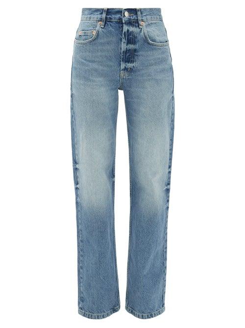 Matchesfashion.com Raey - Open Unisex Faded Wide-leg Jeans - Womens - Light Blue
