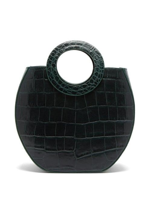 Matchesfashion.com Staud - Frida Crocodile Embossed Leather Tote Bag - Womens - Dark Green