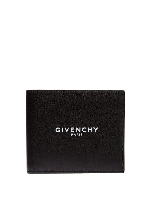 Matchesfashion.com Givenchy - Logo Stamped Bi Fold Leather Wallet - Mens - Black
