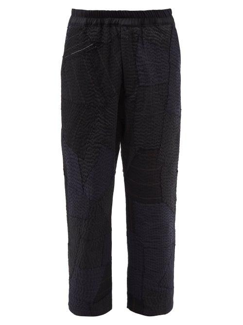 By Walid - Massimo City Vintage Wool-twill Patchwork Trousers - Mens - Navy