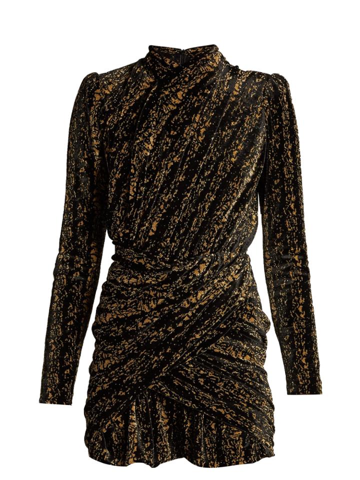 Balenciaga Draped Velvet Mini Dress
