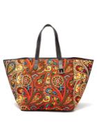 Jw Anderson Belt-strap Paisley-print Leather-trimmed Tote