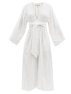 Mara Hoffman - Blair Crinkled Organic-cotton Maxi Dress - Womens - White