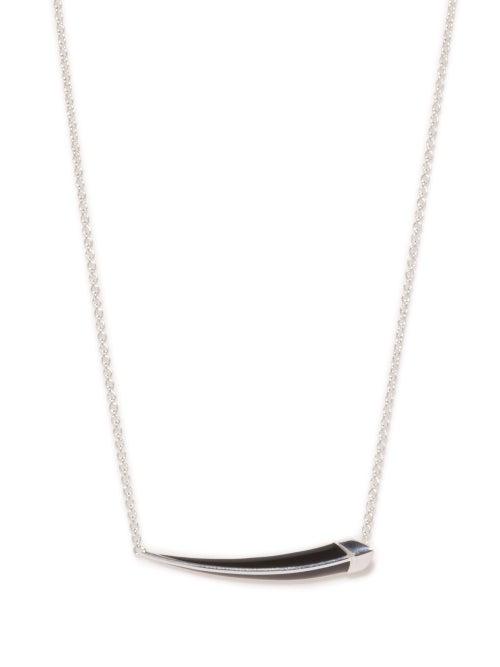 Shaun Leane - Sabre Deco Enamel & Sterling-silver Necklace - Mens - Silver