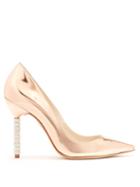 Matchesfashion.com Sophia Webster - Coco Crystal Embellished Heel Leather Pumps - Womens - Rose Gold