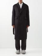Wooyoungmi - Single-breasted Wool-blend Overcoat - Mens - Black