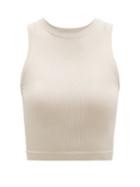 Matchesfashion.com Prism - Luminous Ribbed Stretch-jersey Cropped Tank Top - Womens - Beige