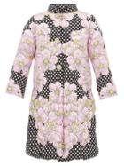 Matchesfashion.com 0 Moncler Genius Richard Quinn - Floral Print Matelass Down Filled Coat - Womens - Black Multi