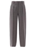 Matchesfashion.com The Row - Philly Cashmere Wide-leg Trousers - Womens - Dark Grey