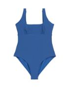 Matchesfashion.com Casa Raki - Carolina Square-neck Swimsuit - Womens - Blue